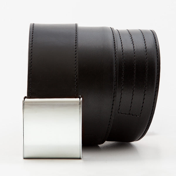TRIBUN 46 mm Leder Schwarz Basic Chrom Glanz Verschluss