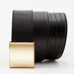 AUREL 46 mm Leder Schwarz Basic Chrom Gold Glanz Verschluss