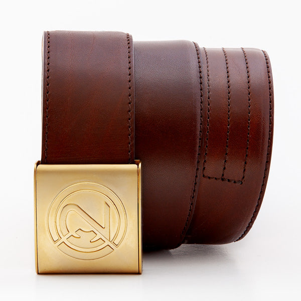CHIEF 46mm Leder Braun IN2 Chrom Gold Matt Verschluss