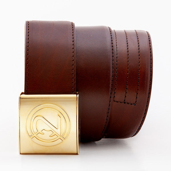 GENERAL 46 mm Leder Braun IN2 Chrom Gold Glanz Verschluss