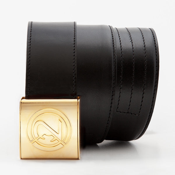 PRÄTORIANER 46 mm Leder Schwarz IN2 Chrom Gold Glanz Verschluss
