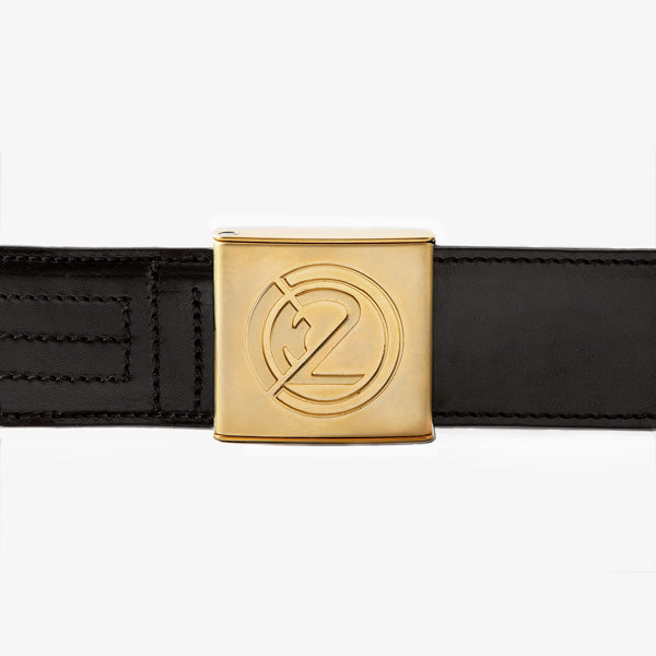 CAESAR 46 mm Leder Schwarz IN2 Chrom Gold Matt Verschluss