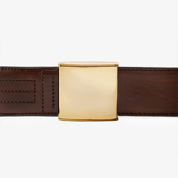 CONSUL 46 mm Leder Braun Basic Chrom Gold Glanz Verschluss
