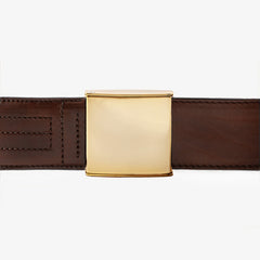 CONSUL 46 mm Leder Braun Basic Chrom Gold Glanz Verschluss