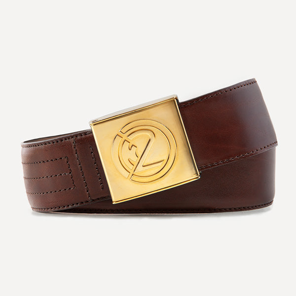 GENERAL 46 mm Leder Braun IN2 Chrom Gold Glanz Verschluss