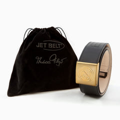 CAESAR 46 mm Leder Schwarz IN2 Chrom Gold Matt Verschluss