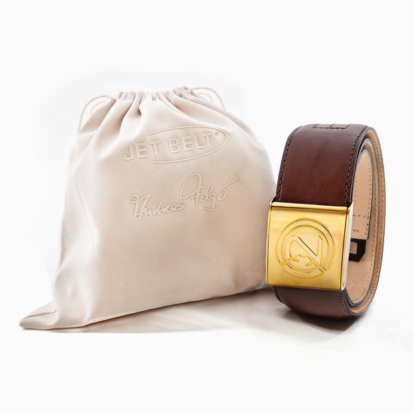 GENERAL 46 mm Leder Braun IN2 Chrom Gold Glanz Verschluss